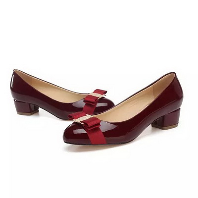 Ferragamo Shallow mouth Block heel Shoes Women--028